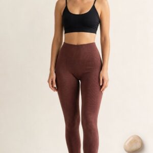 Legging fitness canelada Marrom em poliamida – TAM: P